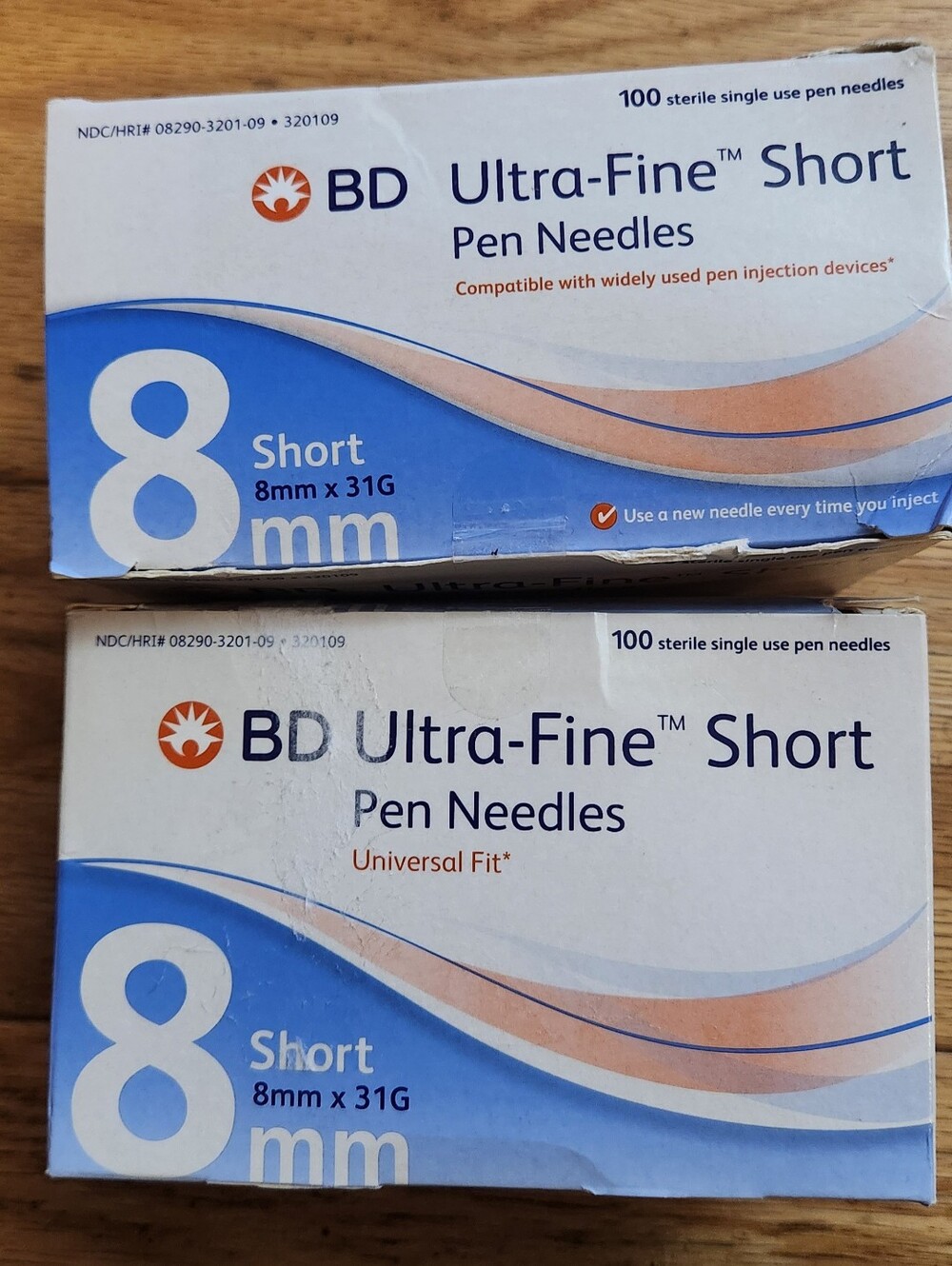 BD Brand for Pen Needle 31 G X 5/16" (8 Mm) Embecta Uf Short. 2 boxes 100 units